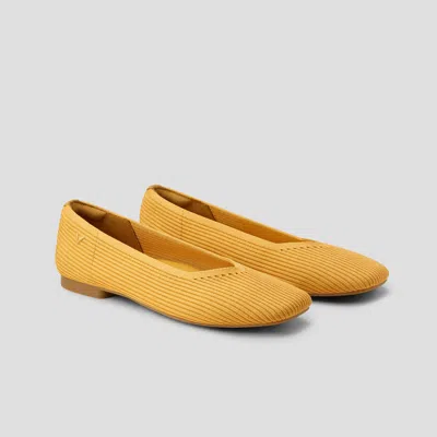 Vivaia Square-toe V-cut Flats (margot 2.0) In Yellow