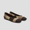 Vivaia Square-toe V-cut Flats (margot 2.0) In Brown