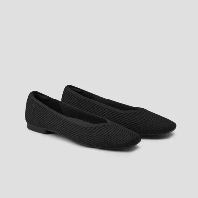 Vivaia Square-toe V-cut Flats (margot 2.0) In Black