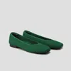 Vivaia Square-toe V-cut Flats (margot 2.0) In Green