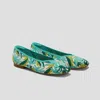 Vivaia Square-toe V-cut Flats (margot 2.0) In Green