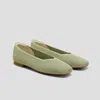 Vivaia Square-toe V-cut Flats In Green