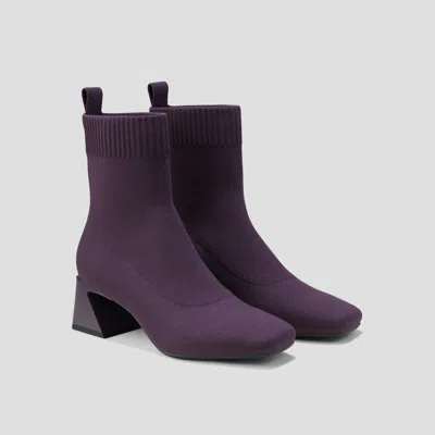 Vivaia Square-toe Water-repellent Block Heeled Boots (regina Pro) In Purple