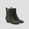 Vivaia Square-toe Water-repellent Zipper Boots (micaela) In Green