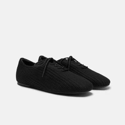 Vivaia Square-toe Derby Flats (cheslea)|black Wool|uk 2.5