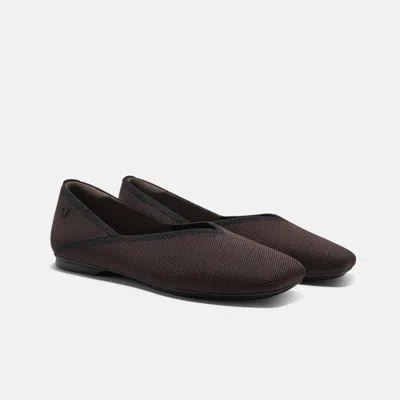 Vivaia Square-toe Flats (maro)|dark Chocolate & Black|uk 2.5 In Brown