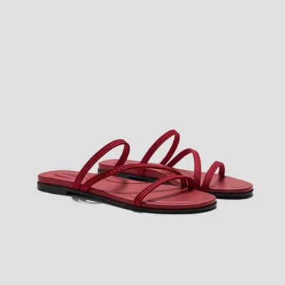 Vivaia Square-toe Flip-flops (carla)|ruby Red Rustic Cable|us 11 In Burgundy