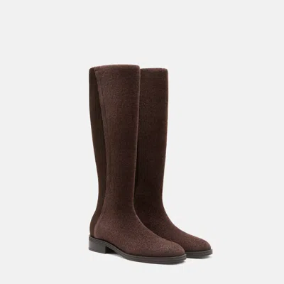 Vivaia Square-toe Knee-high Boots (aida)|dark Chocolate|uk 2.5 In Brown