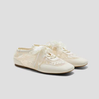 Vivaia Square-toe Lace-up Sneakerinas (cristina)|cream Lace|us 10.5 In White