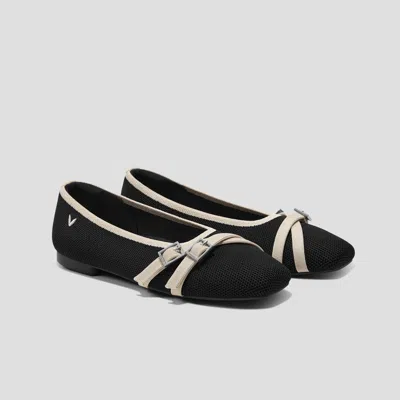 Vivaia Square-toe Margot™ Crisscross Flats (marah)|black & Ivory|us 11