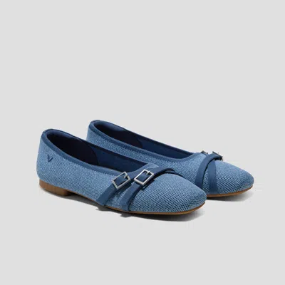 Vivaia Square-toe Margot™ Crisscross Flats (marah)|denim & Vintage|us 11 In Blue