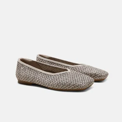 Vivaia Square-toe Margot V-cut Flats (margot 3.0)|apricot Camel - Dark.taupe|uk 2.5