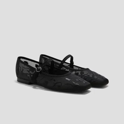 Vivaia Square-toe Mary Janes (margot™ Mary Jane)|black French Floral Mesh|eu 40