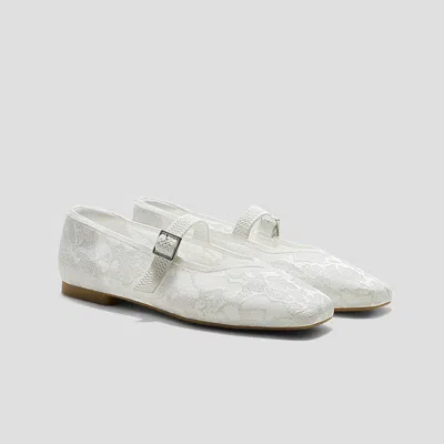 Vivaia Square-toe Mary Janes (margot Mary Jane)|white Lace Embroidery|us 10.5