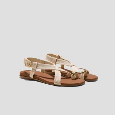 Vivaia Square-toe Slingback Toe Ring Sandals (derorice)|cream Ivory Antique Weave|us 11 In Neutral
