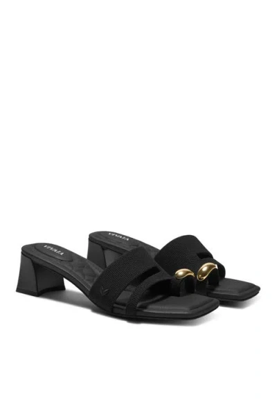 Vivaia Square-toe Toe Ring Sandals In Black