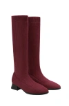 Vivaia Tara Pro Square-toe Water Repellent Wool Knee-high Boots In Burgundy