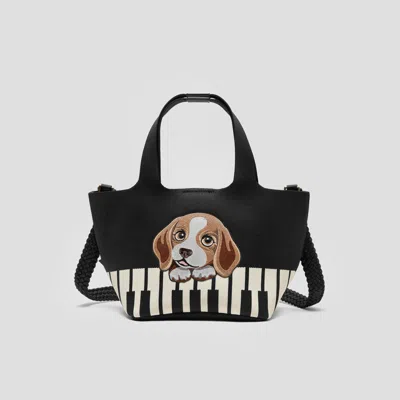 Vivaia The Mini Tote (anita)|black & Light Apricot - Piano Beagles|