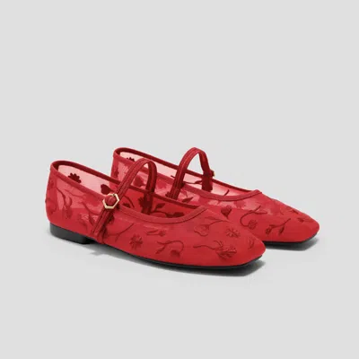 Vivaia Valentine's Limited Edition Square-toe Mary Jane (margot Mary-jane)|valentine Ruby Red Mesh|us 11