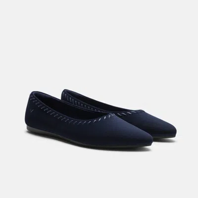 Vivaia Velvet Whipstitched Ballet Flats (alasia)|navy|us 5 In Multi