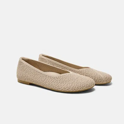 Vivaia Wide Toe Knit Box Flats (tia)|almond|us 5 In Neutral