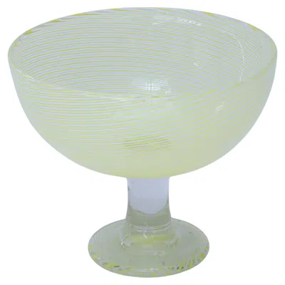 Pre-owned Vivarini Murano Art Glass Fruit Bowl By Venini Murano In Transparent