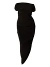 Viveh Columbine Ruched Cowl-neck Dress In Black