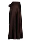 Viveh Hazel Satin Wrap Skirt-dress In Brown