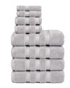 Vivendi Infinity Zero Twist 8pc Towel Set In Gray