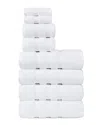 Vivendi Infinity Zero Twist 8pc Towel Set In White