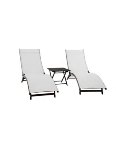 Vivere Coral Springs Lounger And Table Set In Pearl