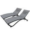 Vivere Glendale Lounger Set, 2 Piece In River Pebble
