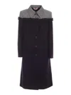 Vivetta Herringbone Detailed Coat In Black In Negro