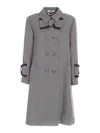 Vivetta Houndstooth Coat In Black And White In Blanco
