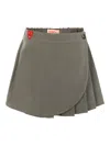 Vivetta Appliqué Pleated Mid Skirt In Brown
