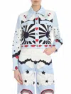 Vivetta Nonantola Jacket In Light Blue With Prints In Azul Claro