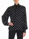 Vivetta Black Polka Dot Blouse In Black