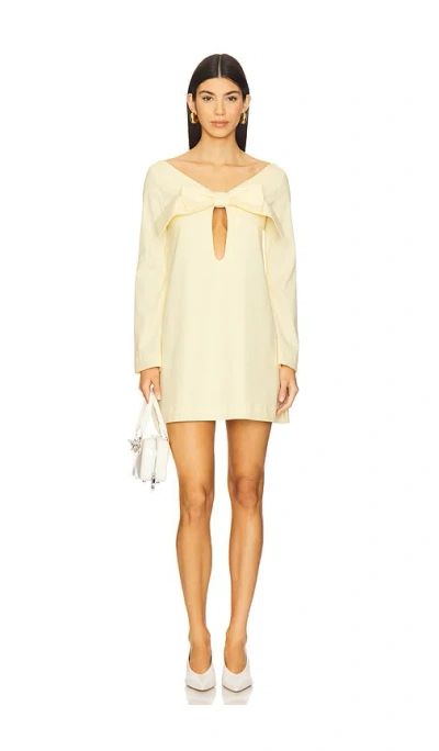 Vivetta Boat Neck Dress In Pastel Yellow