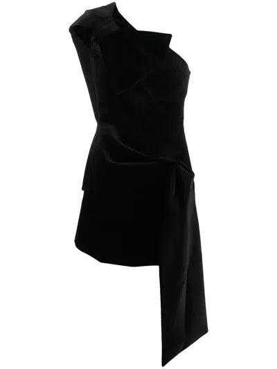 Vivetta Bow-detail Cut-out Minidress In Black