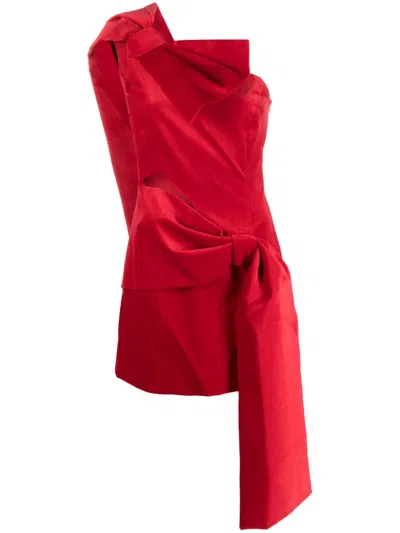 Vivetta Bow-detail Cut-out Minidress In Red