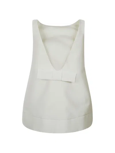Vivetta Bow Mini Dress In White