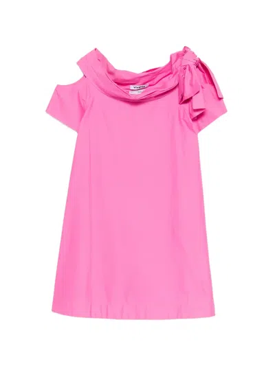 Vivetta Bow-detail Cold-shoulder Mini Dress In Pink