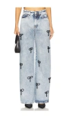 Vivetta Boyfriend Jeans With Bow Embroidery In Blue