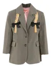 Vivetta Braids Bow Jacket In Gray
