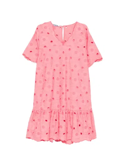 Vivetta Broderie Anglaise Ruffled Dress In Pink