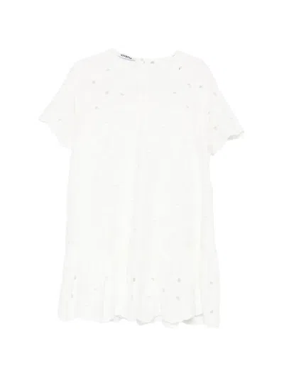 Vivetta Broderie-anglaise Ruffled Mini Dress In White