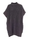 Vivetta High Neck Poncho In Grey In Gris