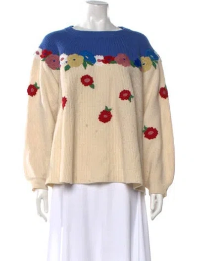 Pre-owned Vivetta Cashmere Floral Print Sweater In Neutral