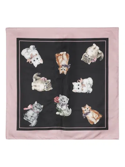 Vivetta Cat-print Scarf In Black