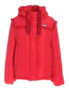 Vivetta Padded Jacket With Rouches In Red In Red